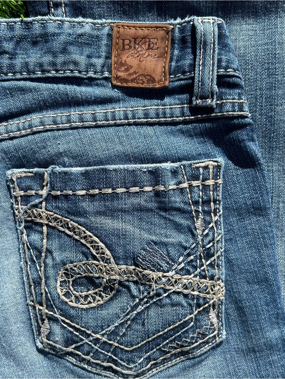 BKE Light Blue Bootcut Jeans with Embroidered Back Pockets - Picture 2 of 9